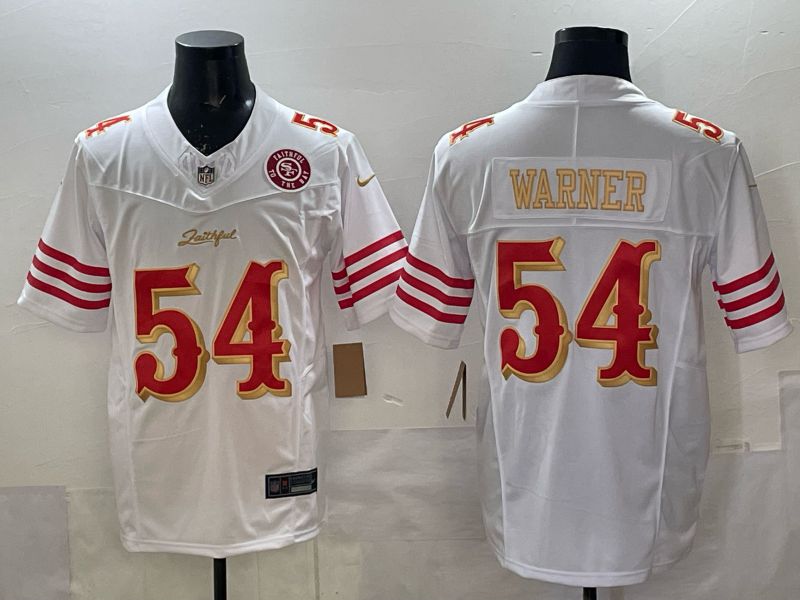 Men 2025 Nike San Francisco 49ers #54 Warner White 5th generation Limited NFL Jersey 046->san francisco 49ers->NFL Jersey